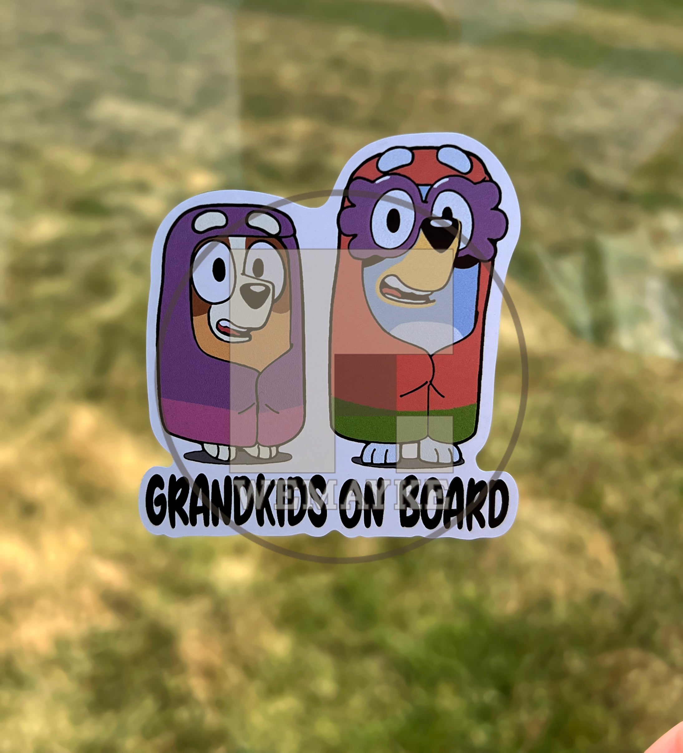(B11) Grandkids on Board - Dog Family Decal / Sticker